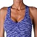 Riverberry Womens Actives Racerback Yoga Workout Exercise Top with Built-in Shelf Bra, Blue, Medium/Large