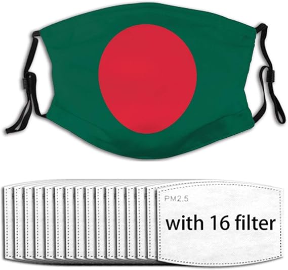 FlagofBangladesh Face Mask Bandana Scarf with 16 Filters Earloop Nose Wire