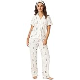 PJ Salvage womens My Dog is My Valentine 3-piece Waffle Knit Pajama Set