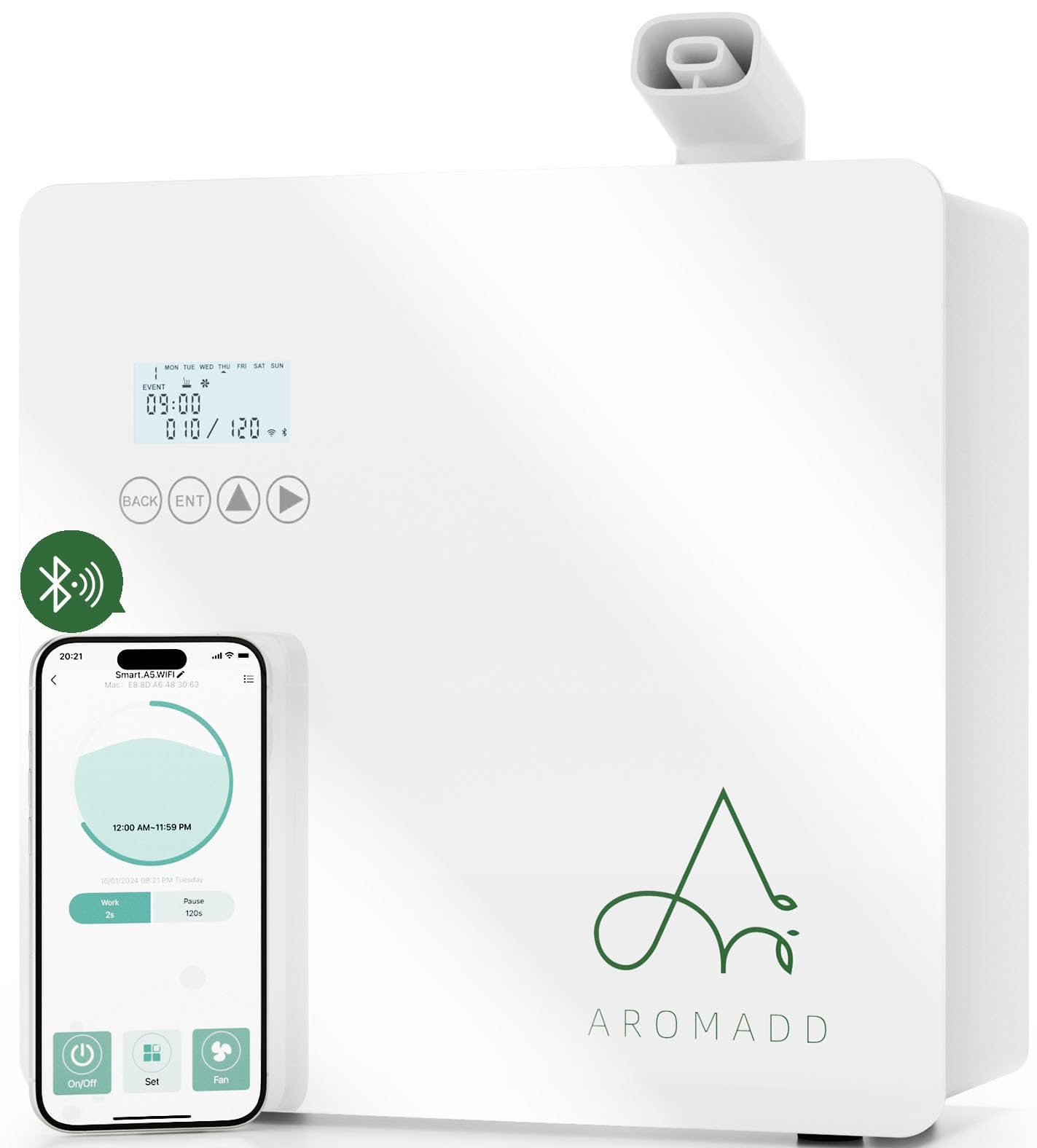 Photo 1 of 2025 Upgraded 3500 Sq.Ft Smart Scent Machine - HVAC System, Whole House Aroma & Hotel Collection Diffuser, Waterless Essential Oil Diffuser for Home, Office, 600ML Capacity, Cold Air Tech (White)