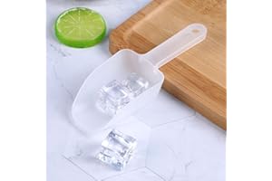 GANPUB White Plastic Ice Scoop,Kitchen Ice Scooper for Ice Maker, Ice Scooper for Ice Maker Kitchen Freezer Bar Wedding Party Small Food Scoops for Pet Animal Dog Food Candy Scoop Beach Shovel Tools