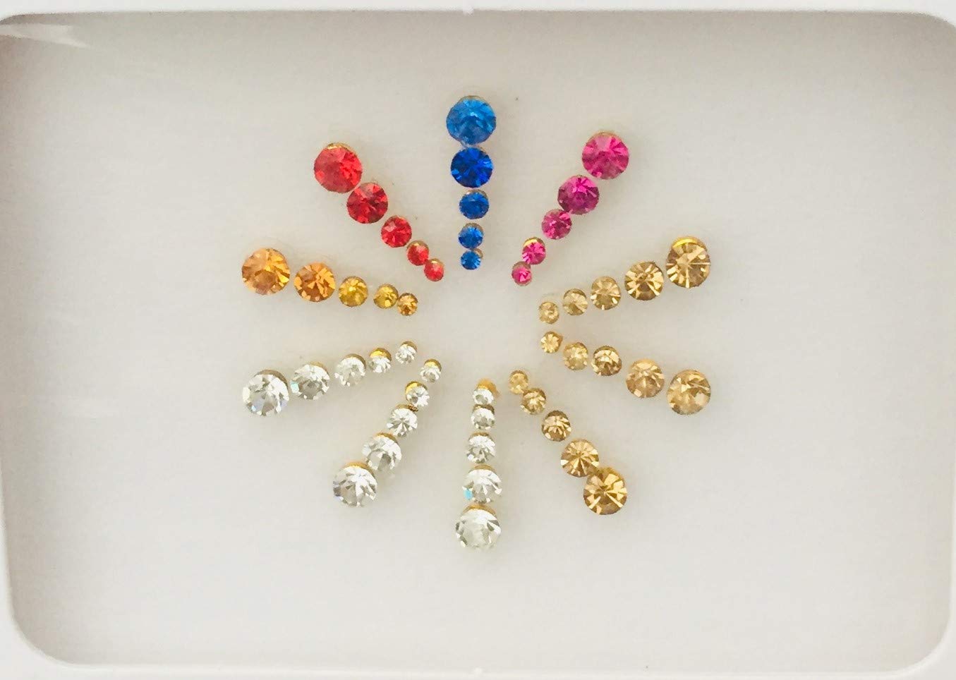 BB200 Multi Colour Gold Silver Stone Bindi Tattoo Tikka Bollywood Party Forehead Bindi Christmas