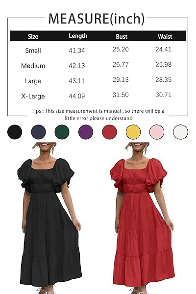 LILLUSORY WOMENS GREEN OFF THE SHOULDER PUFF SLEEVE 2023 SMOCKED BABYDOLL FLOWY BOHO MIDI TRENDY SPRING SUMMER SMOCKED DRESS