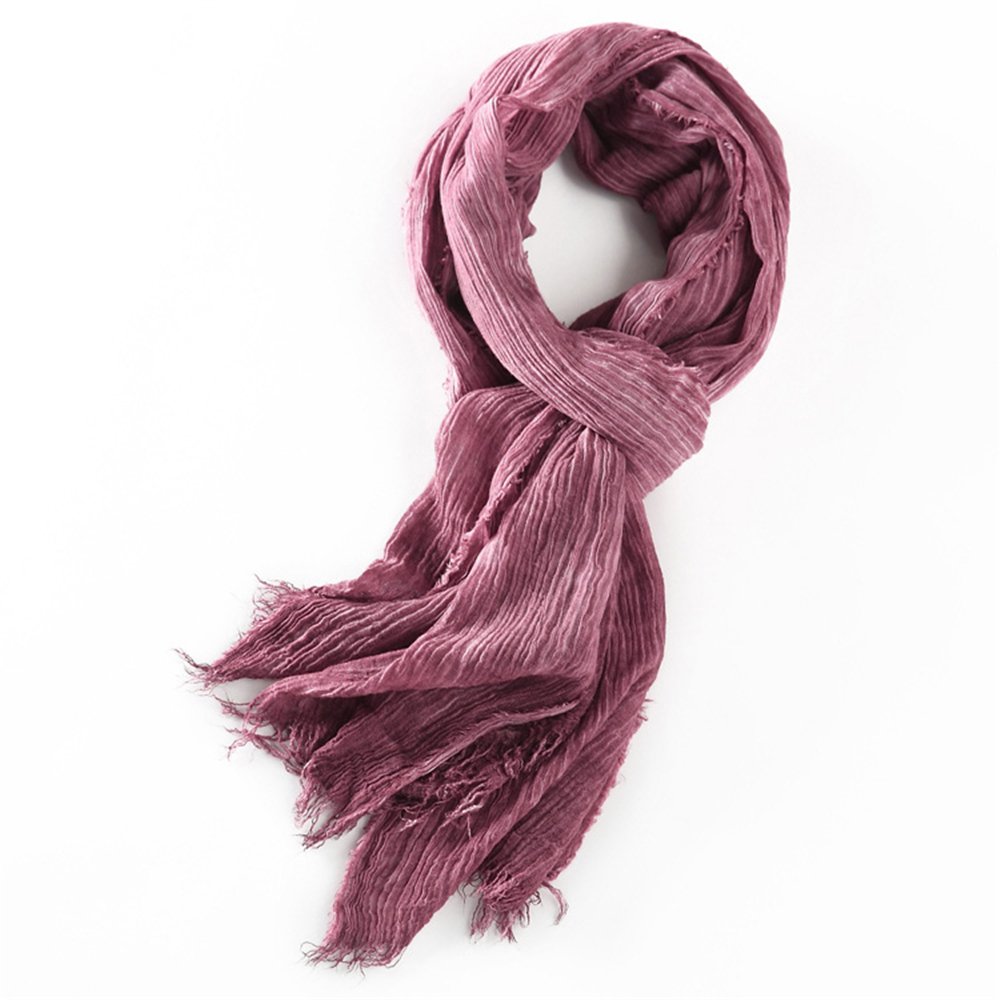SUMEIKE Warm Black Winter Cotton Scarf For Men Women Unisex Wine red