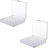50Pcs Transparent Plastic Sewing Machine Bobbins with 2pcs Bobbin Case for Brother Singer Babylock Janome Kenmore Sewing Mach