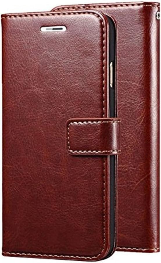 Lychee Vintage Artificial Leather Wallet Flip Book Cover Case for Apple iPhone 6 (Brown)