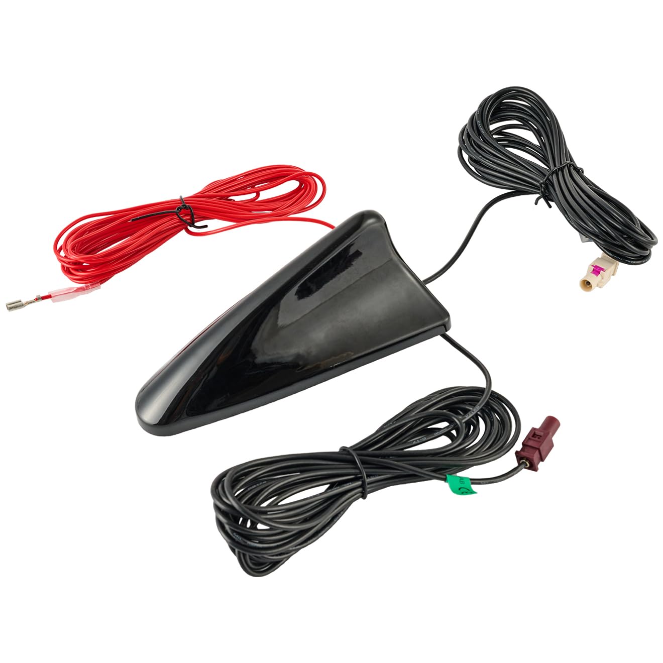 Vecys DAB + Car Antenna Shark Fin FM/AM Radio Antenna Signal Booster Fakra F to Fakra B Connection Car Roof DAB Car Digital Stereo Radio 5m RG174 Cable