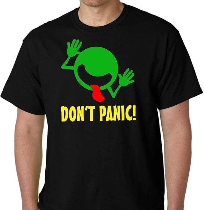 The Hitchhiker's Guide to the Galaxy Don't Panic! Shirt (Large)