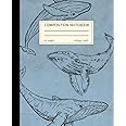 Composition Notebook Vintage Ocean Life: Vintage Aesthetic College Ruled Notebook with Whale Illustration - Sea Life Journal for School, College, Work, Home - 7.5x9.25