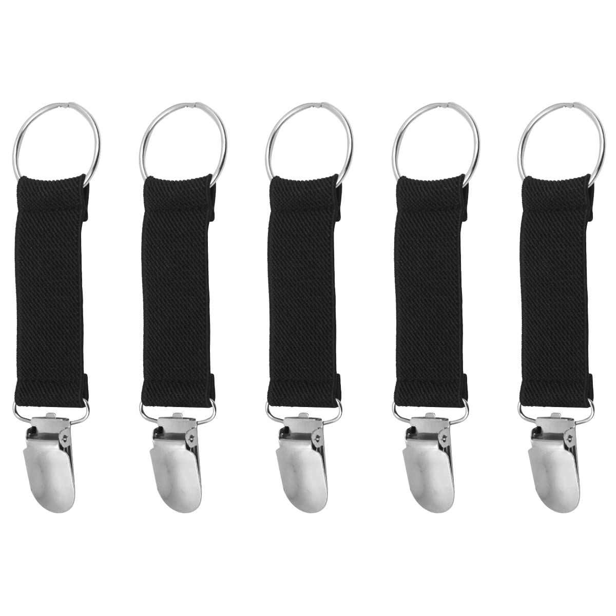 WANGCL 5 Pcs Adjustable Ironing Cover Fasteners Bed Corner Holder Boots Clips Tablecloth Clips for Luggage Travel Outdoor Travel Home(Black)