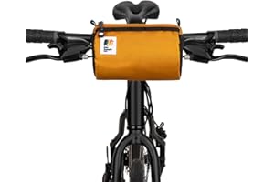 Oso Supply Co Handlebar Bike Bag – Water-Resistant Hard Shell with Quick-Access Zipper, Side Mesh Pockets, and Spacious Storage – Ideal for Cycling, Commuting, and Adventure Rides (Golden Yellow)