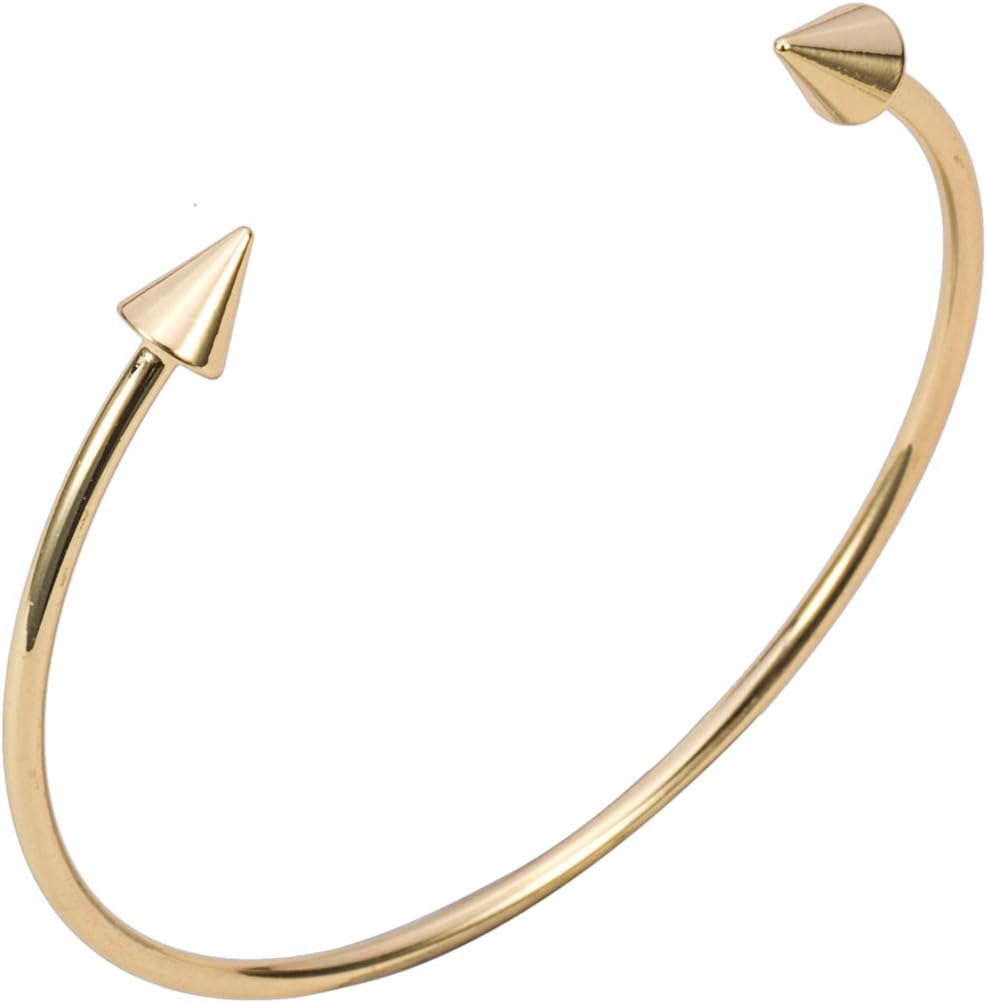 Gold Plated Spike Bracelet Bangles for Wome Open Adjustable Cuff Bracelet