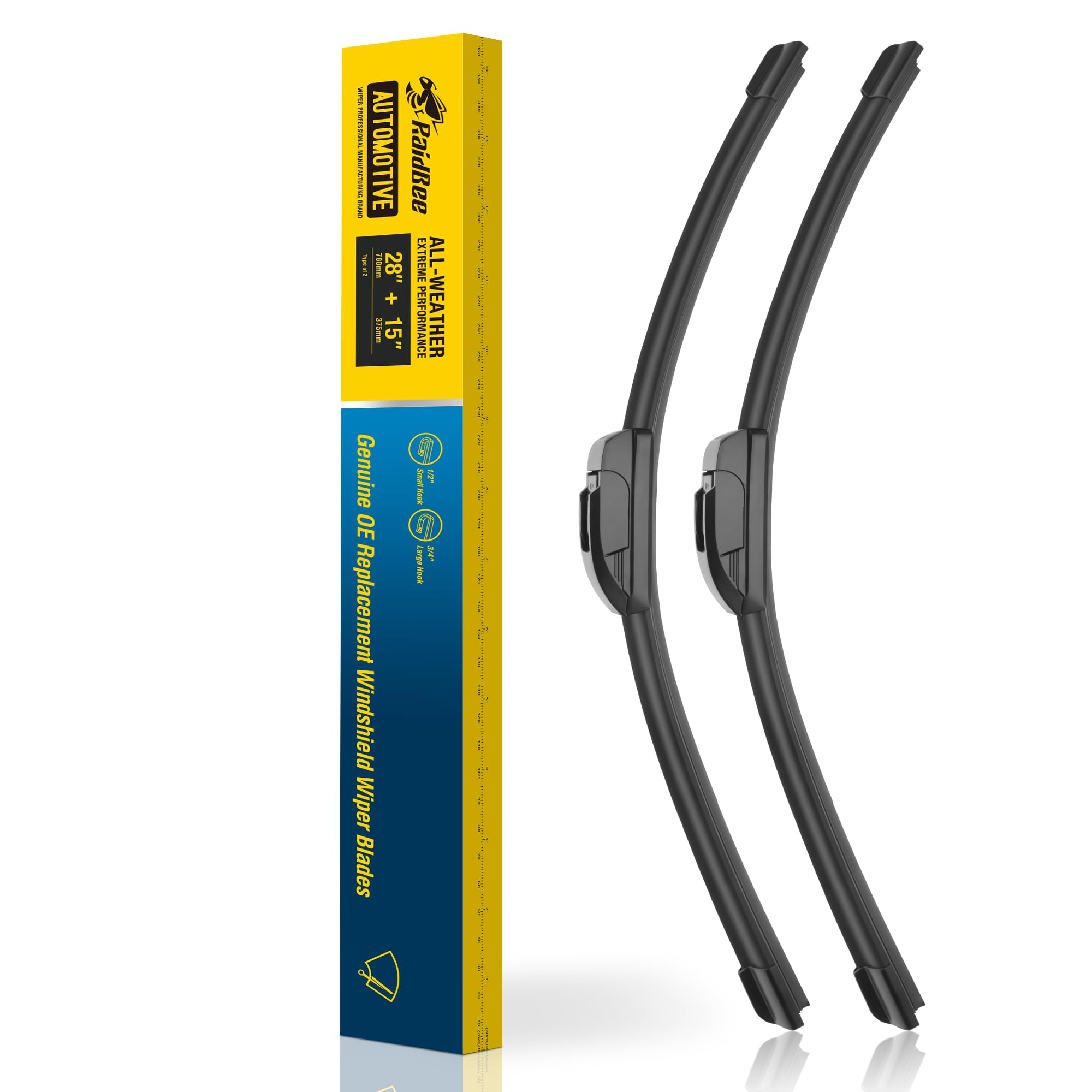 Photo 1 of Raidbee® 28+15 inch Silicone Windshield Wiper blades Replacement for NISSAN Sentra 2019 2018 2017 2016 2015 2014 2013 Oem Quality Premium All-Season Automotive Silicone Wiper Blades