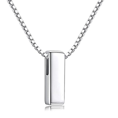 CANDYFANCY I Initial Necklace 925 Sterling Silver Letter Pendant