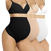 Boguish Seamless Maternity Shapewear Over Belly Support Thong High Waist Underwear Panties for Pregnancy
