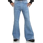 Men's Vintage Bell Bottom Jeans 60s 70s Outfits for Men,Mens Bell Bottoms Disco Pants Flared Jeans