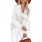 Limerose Womens Tunic Top Casual Long Sleeves Peplum Babydoll Ruffle Knit Hoodies Pullover