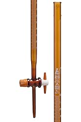 Amber Burette, 25mL - with PTFE Key Stopcock