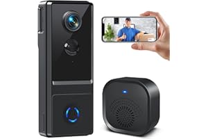 XTU Doorbell Camera Wireless - Video Doorbell Camera with Wireless Chime, Voice Changer,2 Way Audio, AI Smart Human Detection, Works with Alexa & Google Assista, Real Time Alert for Home, 2.4GHz WiFi.