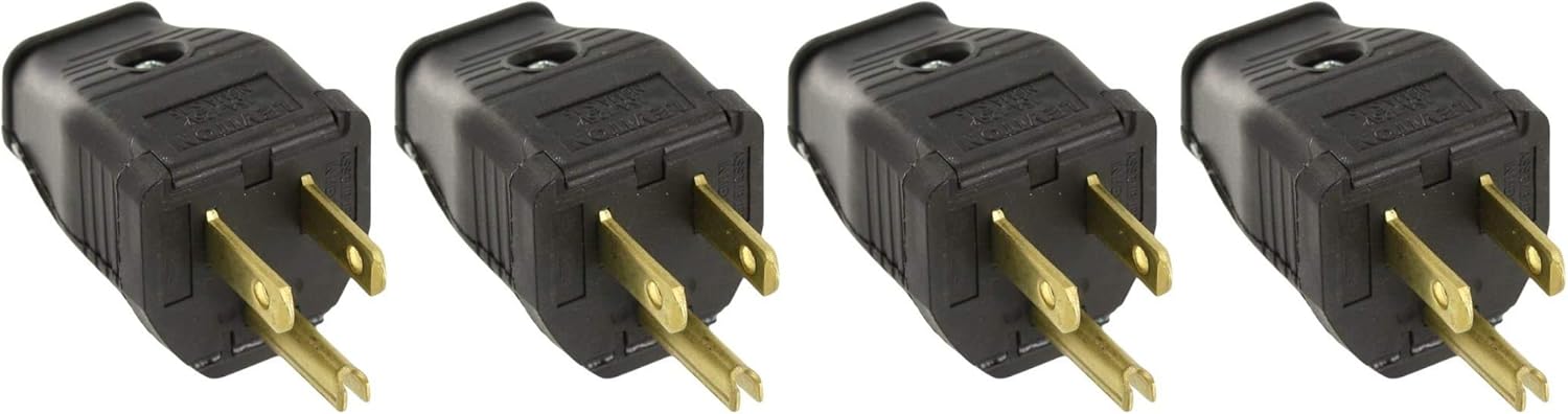 Leviton 3W101-E 2-Pole, 3 Wire Grounding Plug, Black - Spark Plug And Ignition Tools - 
