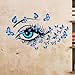 Amaonm Removable DIY Creative 3D Beautiful Girl Blue Eyes & Flying Butterfly Wall Decals PVC Home Wall Stickers Murals Decorative Home Decor Bedroom Decorations Art Decal Nursery Room Stickers