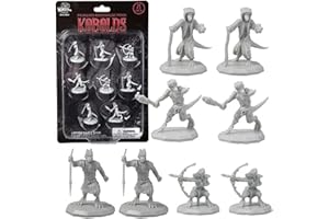Monster Protectors 8 Unpainted Fantasy Kobold Mini Figures- All Unique Designs- 1" Hex-Sized Compatible with DND Dungeons and Dragons & Pathfinder and All RPG Tabletop Games