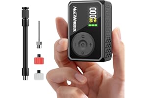 MEGAWHEELS Mini Bike Pump, Portable Bike Pump with Presta and Schrader Valve, 120PSI Bicycle Pump with Gauge, Auto Stop, Fast Inflation for City Bike, Road Bike, Mountain Bike