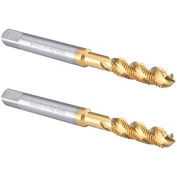Burkit 2pcs M6 X 0.75 Spiral Flute Tap, HSS