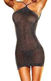 Befox Mujer Sexy Lingerie Capestro Strappy Adheriendo Bodycon Mini vestido Ver a trav¨¦s de ropa de dormir Backless