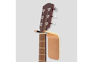 BONFOIS Guitar Wall Hanger - Secure Guitar Wall Mount for Acoustic/Ukulele - Space-Saving Guitar Accessories - Easy to Install Guitar Hook - Elegant Design Guitar Stand for Home/Studio Neck up to 2 in (50mm)