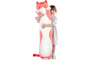 Mewaii Long Cat Plush Body Pillow, Cute Cat Plush Animals Kawaii Soft Plushies, Kitten Plush Pillow Doll Gift for Girls Boys 