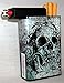 Cigarette Case Grey Skull with Built on Lighter Holder Box Kings 100's ryo