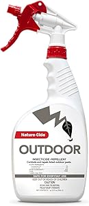 Nature-Cide Outdoor. Insecticide and Repellent. All Natural Pest Repellent, Roach, Spider, Mosquito and Ant Spray to Keep Your Home Safe. No Strong Odor. 32 oz