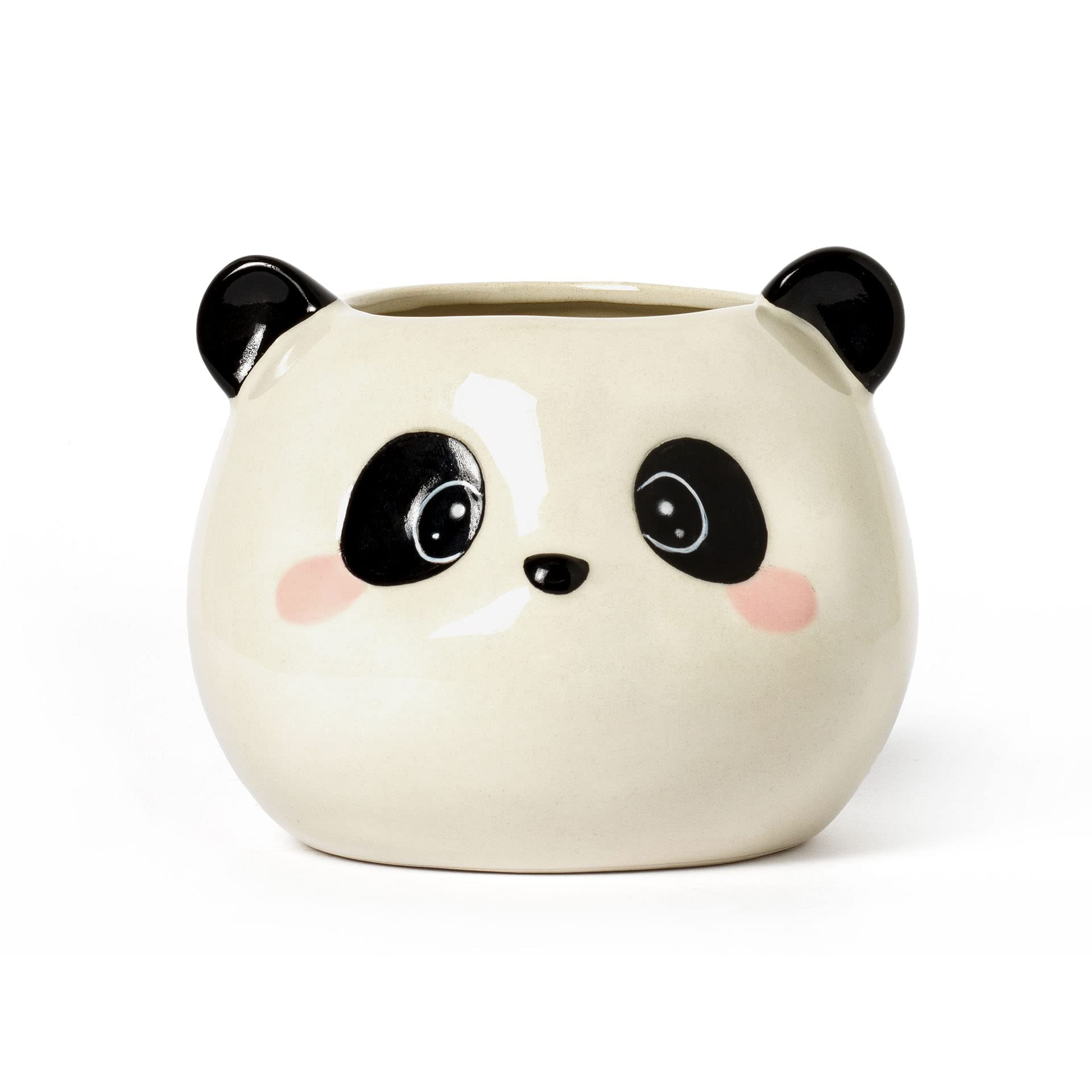 Legami Desk Friends Ceramic Pen Holder, 11.2 x 11.4 cm, Panda Theme, for Desk, Hand Painted