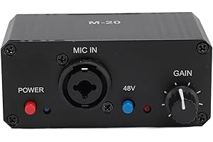 JTLB Microphone Preamp High Gain 48V Phantom Power XLR Output Mic Preamplifier for Dynamic and Condenser Microphones Booster