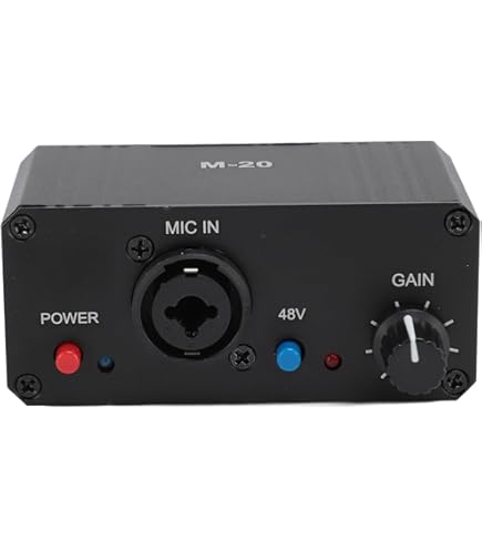 Préampli Gain 60dB POENVFPO Préampli Microphone, Préampli Micro Avec Un Gain De 3,5 Mm De 6,5 Mm Xlr 60 DB Et 48V Phantom Power Condenser Dynamic Mics Pour Les Studios Et Les Préampli Gain 60dB POENVFPO Préampli Microphone, Préampli Micro Avec Un Gain De 3,5 Mm De 6,5 Mm Xlr 60 DB Et 48V Phantom Power Condenser Dynamic Mics Pour Les Studios Et Les