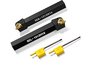 SHINNOUS 1/2" SEL1212H16 + SER1212H16 Tool Holders CNC Thread Turning Holders + 16ER/16IR AG60 Carbide Threading Inserts with Wrenches