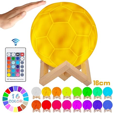 Led Fussball Lampe Mit Fernbedienung Dekoleuchte 3d Kunst Tischlampe Dimmbar Rgb Farbwechselbar Tragbares Nachtlicht Mit Batterie Wiederaufladbar 16 Lichtfarben Wechsel Pla Pvc Material D 15cm Amazon De Beleuchtung