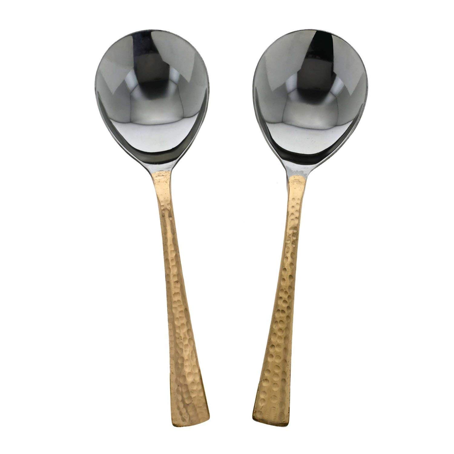 Buy JMD ENTERPRISES Copper Stainless Serving Spoons Set of 2 Indian