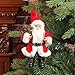 Costyleen Christmas Santa Claus Figure Decoration Ornament Gift Small Doll Toy Table Home Decor Festival Pendant Large Xmas Tree Hanging 4pc - 7.6in