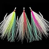 JSHANMEI Bucktail Teasers Fishing Hook Saltwater Fishing Plugs Lures Buck Tail Jig Hooks Rig