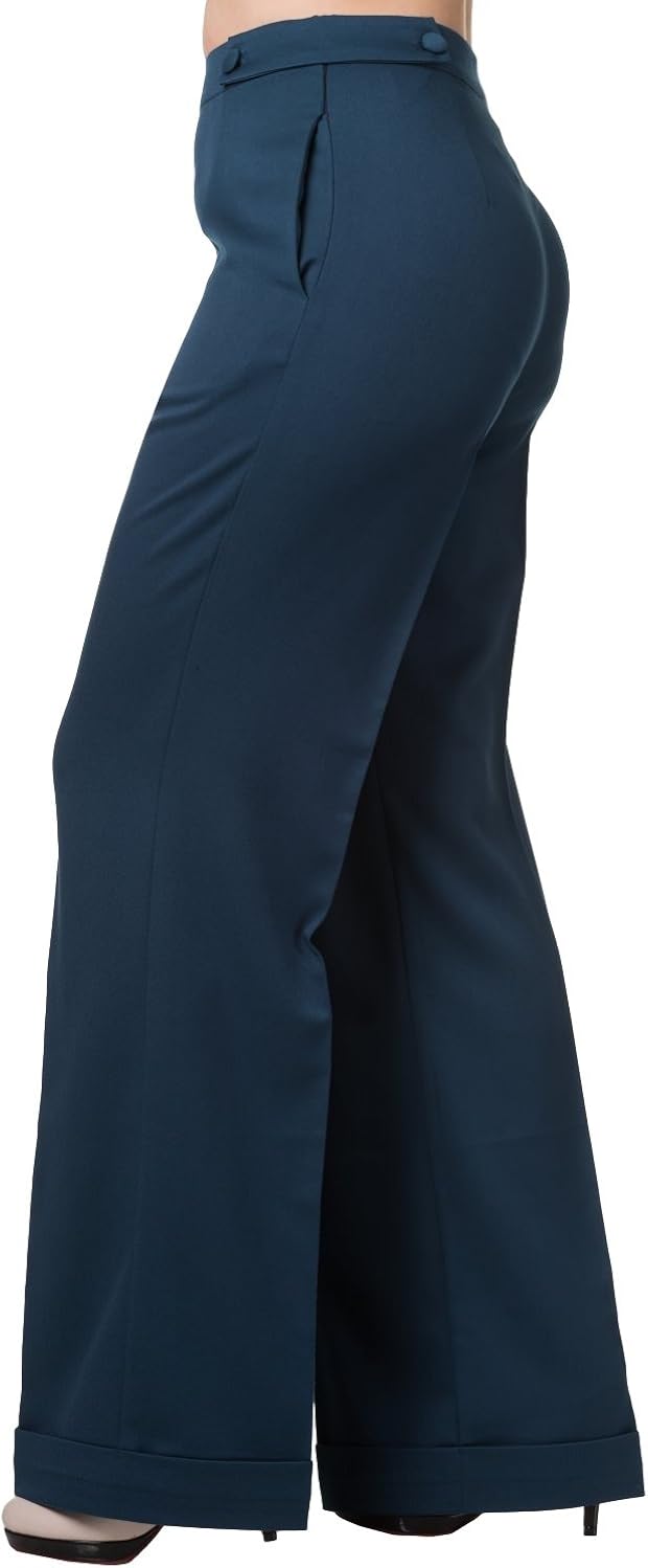 navy blue high waisted trousers