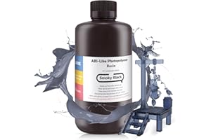 DEEPLEE ELEGOO ABS-Like Resin Rapid UV Curing 405nm Standard Photopolymer Resin ABS 3D Resin High Precision Non Brittle Non Toxic for LCD 3D Printer Smoky Black 1000G