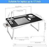 CSYY Upgraded Bed Table Laptop Desk Foldable Tray with USB Port Black view 4