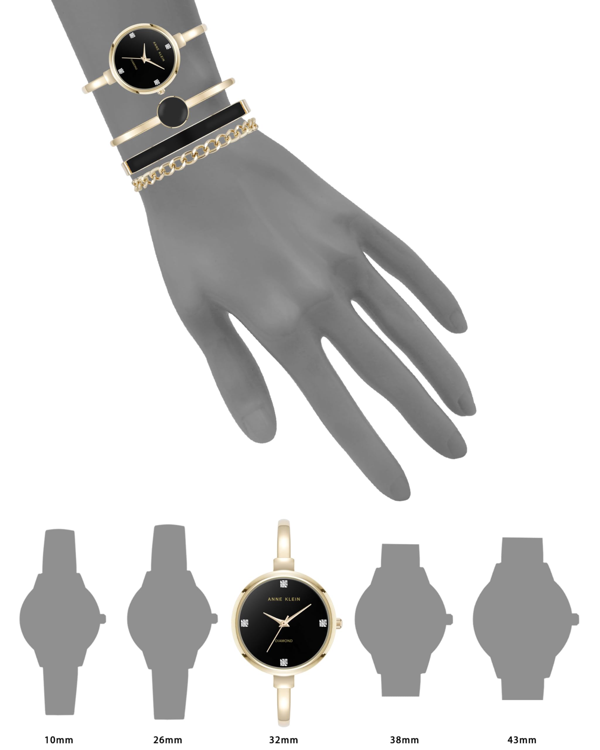 Anne Klein Women's Bangle Watch and Bracelet Set