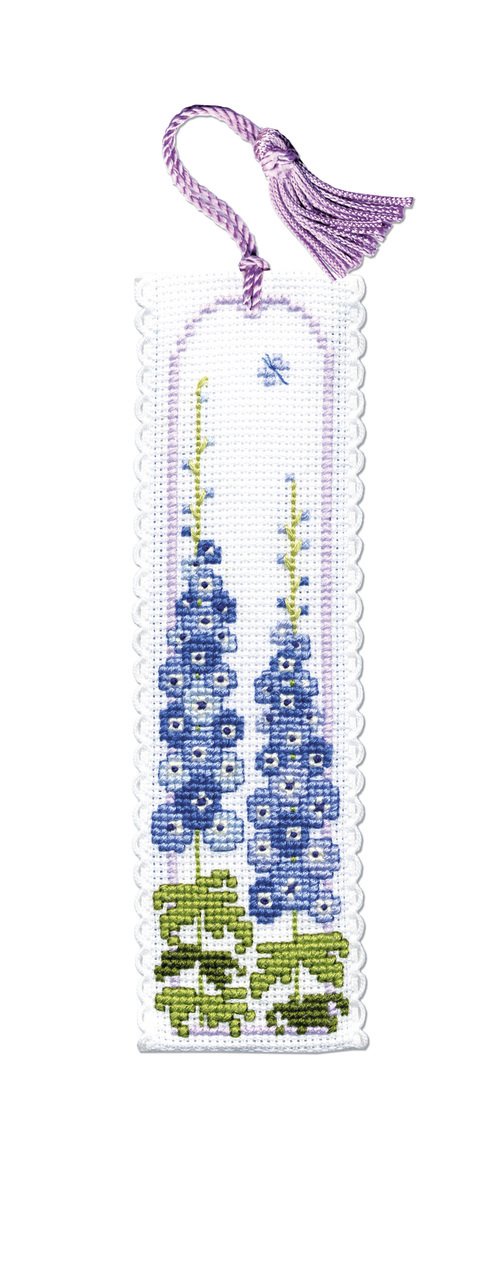 Delphiniums Bookmark - Cross Stitch Kit