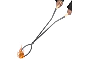 STECOEICO 40" Fireplace Tongs Log Grabber Made Of Premium Heavy Duty Alloy Steel. Fire Tongs With Wood Handle Best For Fire Pit Fireplace Campfire Indoor & Outdoor. Upgraded Fire Pit Tools.