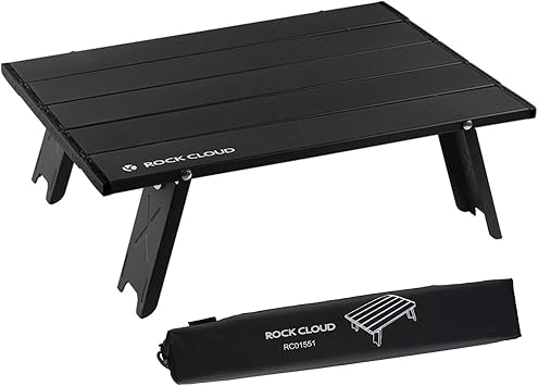 Amazon Rock Cloud アウトドアテーブル 折りたたみ式 テーブル キャンプテーブル ミニローテーブル 超軽量 コンパクト携帯便利 黒 Rock Cloud テーブル