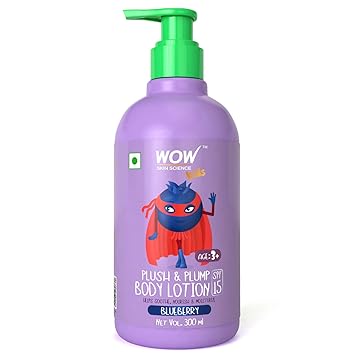 WOW Skin Science Kids Plush & Plump Body Lotion - Blueberry - SPF 15 - No Parabens, Mineral Oil, Silicones & Color, 300 ml