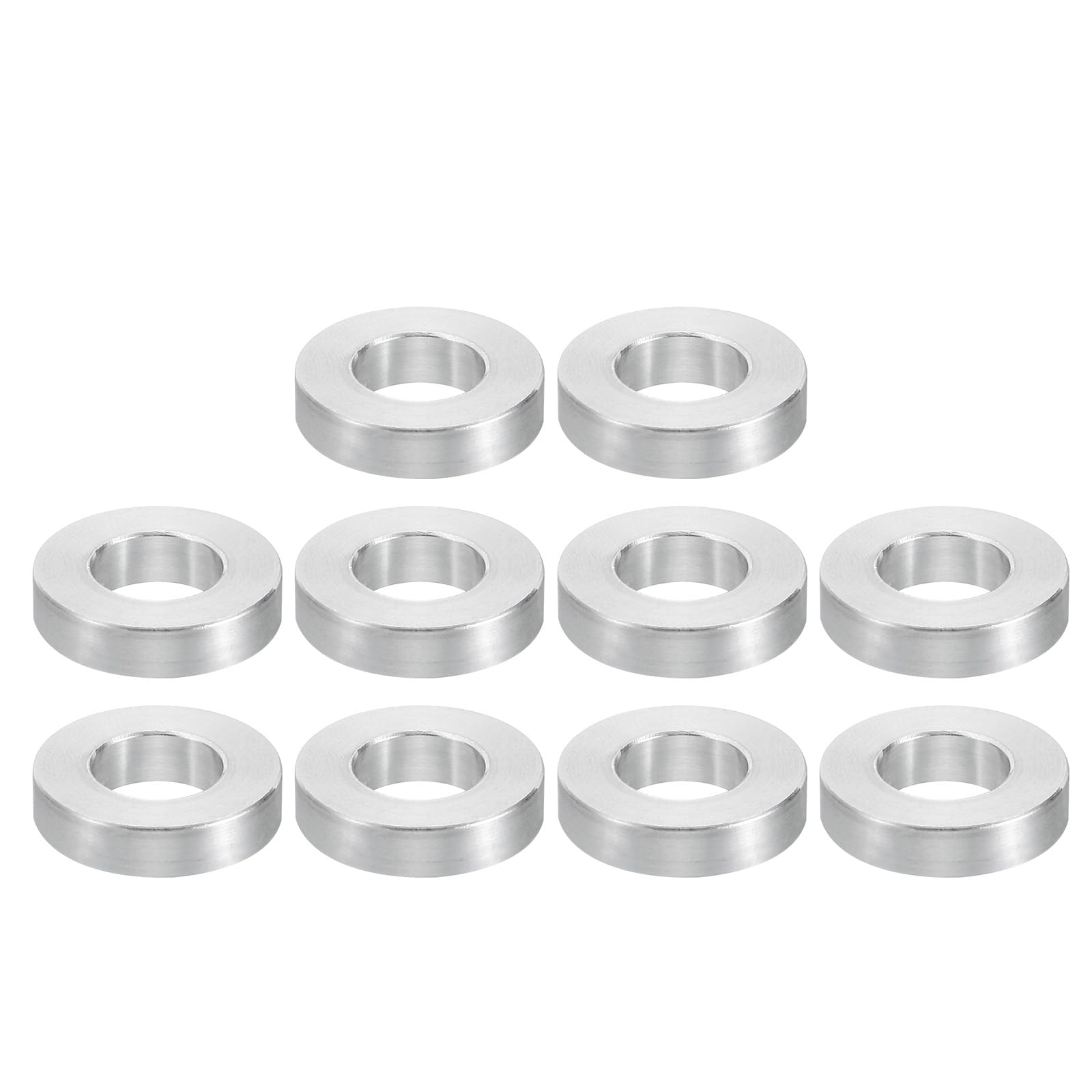PATIKIL M12 Aluminum Spacers, 10 Pcs Metal Spacer Aluminum 12.5mm ID x 24mm OD x 6mm L Aluminum Spacer Screw Standoff Round for 1/2inch or M12 Screw Bolts